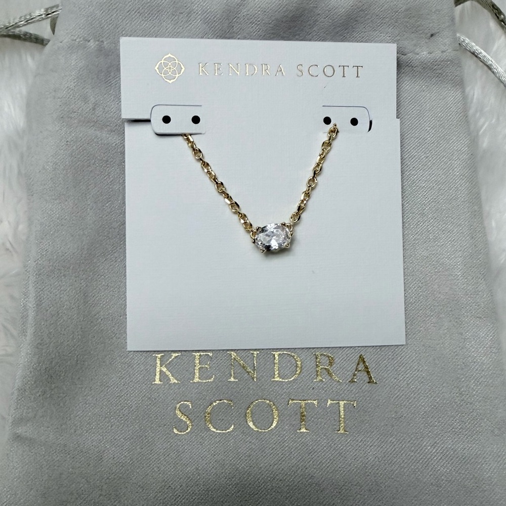 Kendra Scott Gold Necklace with Sparkling Stone